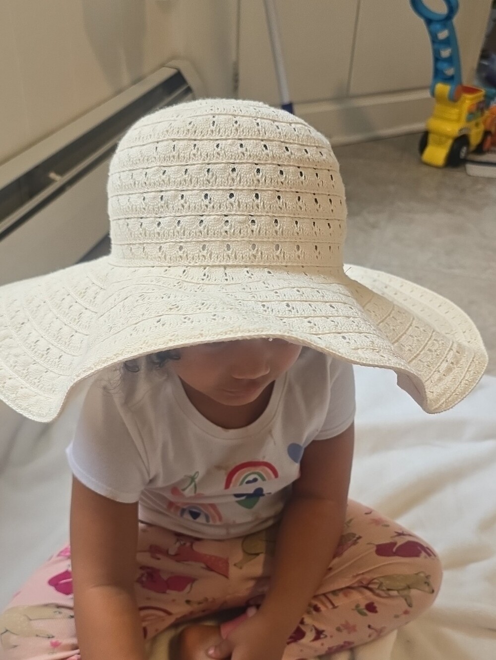 Kids Wide-Brim Sun Hat - Cream